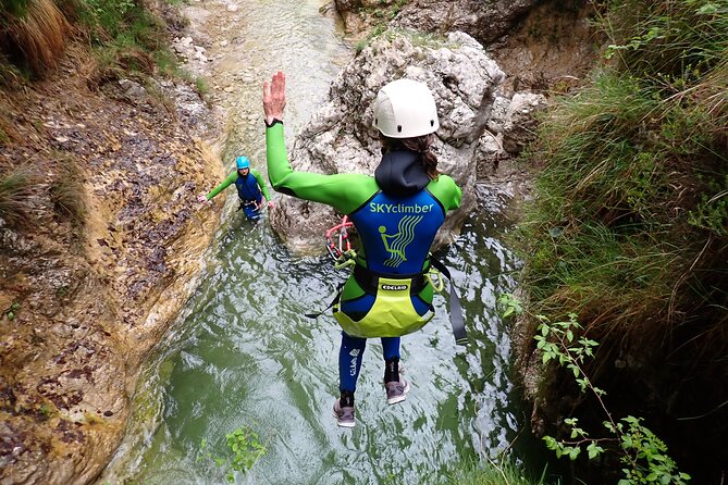 Canyoning "Summerrain" - fullday Canyoning Tour also for beginner - Jumps, slides, abseils, and the key rule: do what fits you