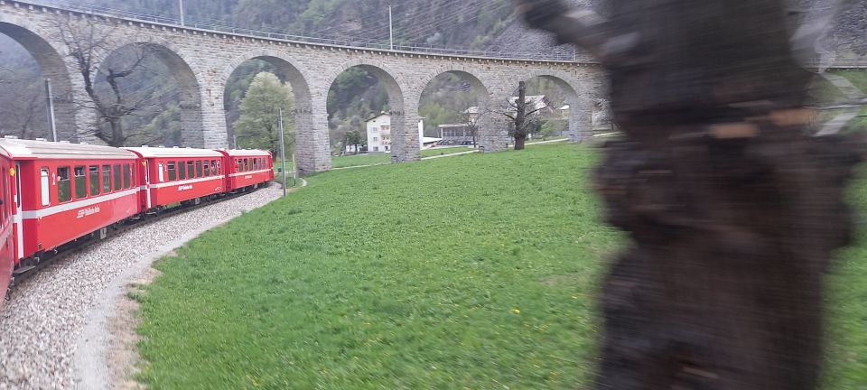From Milan: Bernina Train, Swiss Alps & St. Moritz Day Trip - From St. Moritz to Tirano on the Bernina Red Train: The Main Event