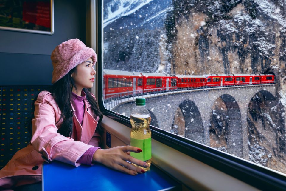 From Milan: St Moritz & Alps Day Trip with Bernina Red Train - The Bernina Red Train St. Moritz to Tirano: windows open, wow moments included